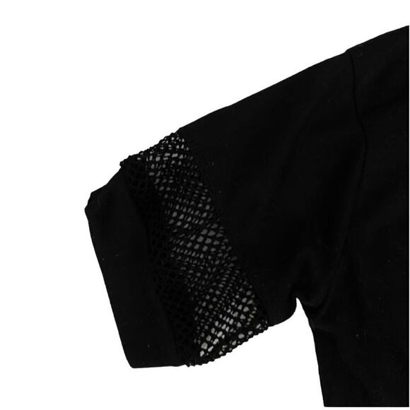 Brandy Melville Mesh See Through Panel Black Tee - One Size - Picture 5 of 5